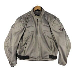 Motophoria Padded Motorcycle Jacket Gray Mens Sz 44 Biker Riding Safety Heavy